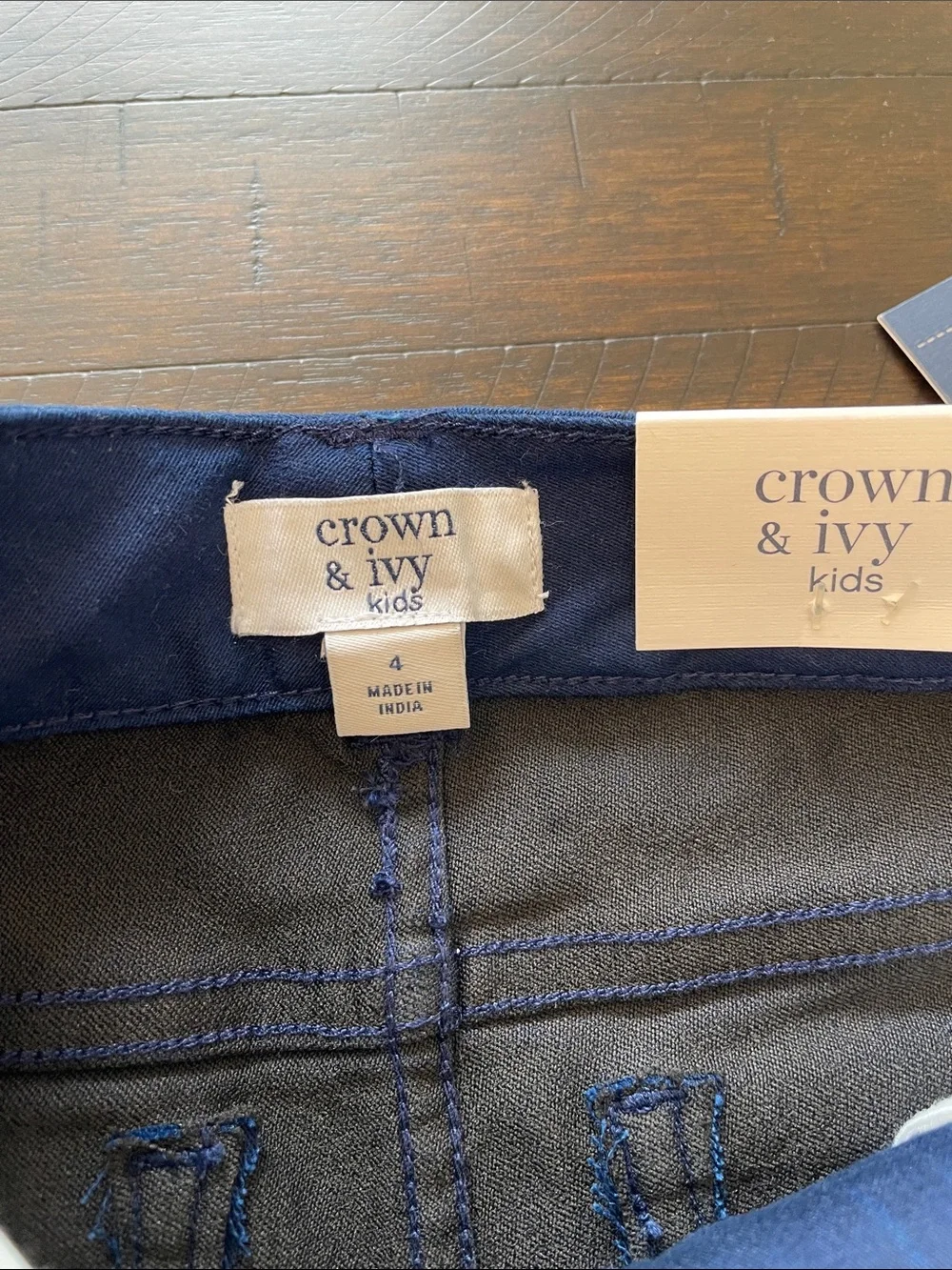 crown & ivy Navy Jeggings with Floral Cropped Shorts - Navy & Multi